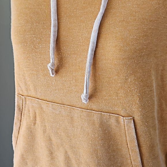 Betsey Johnson Performance Heathered Mustard Cowl Neck Hoodie Sz L‎ - Picture 4 of 14